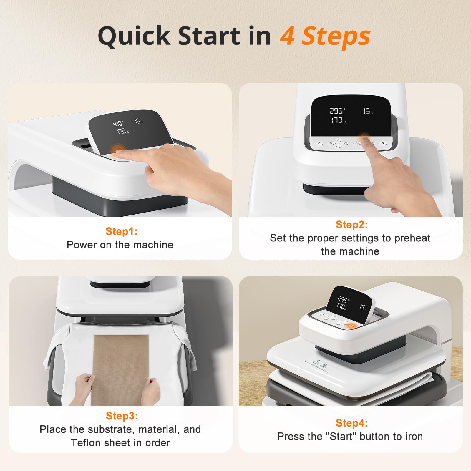 HTVRONT Auto Heat Press 2 - Heat Press Machine for T Shirts with Adjustable Pressure & Higher Heating Height, Heats Up Fast & Evenly Heat Press 15x15 for HTV, Sublimation, Heat Transfer Projects - Image 7