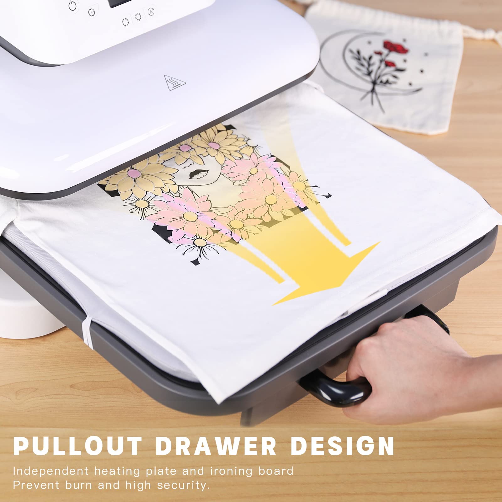 HTVRONT Auto Heat Press Machine for T Shirts - 15x15 Smart T Shirt Press Machine with Auto Release - Professional Heat Press for Sublimation, Vinyl, Heat Transfer Projects - Image 5