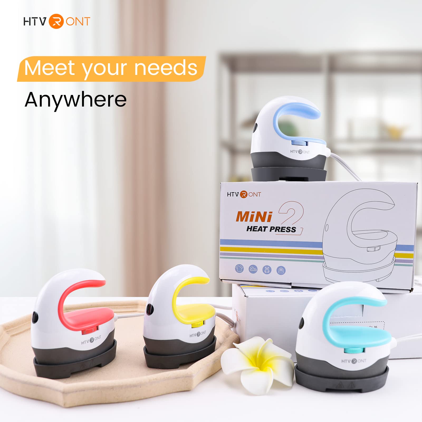 HTVRONT Heat Press Mini Heat Press Machine, Mini Iron for Crafts, Small Heat Press Portable Iron Press Machine for T Shirts, Hats, Heating Transfer Projects (Mint) - Image 6
